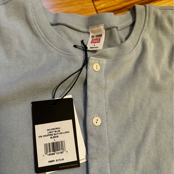 NWT Re/Done Hanes Henley cardigan - Picture 2 of 3